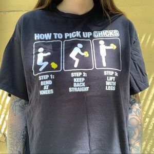 Y2K How to Pick Up Chicks Graphic Tee XL